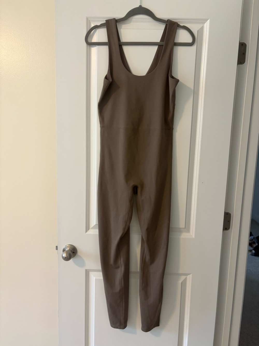 all in motion Brown Scoop-Neck Sleeveless Jumpsuit